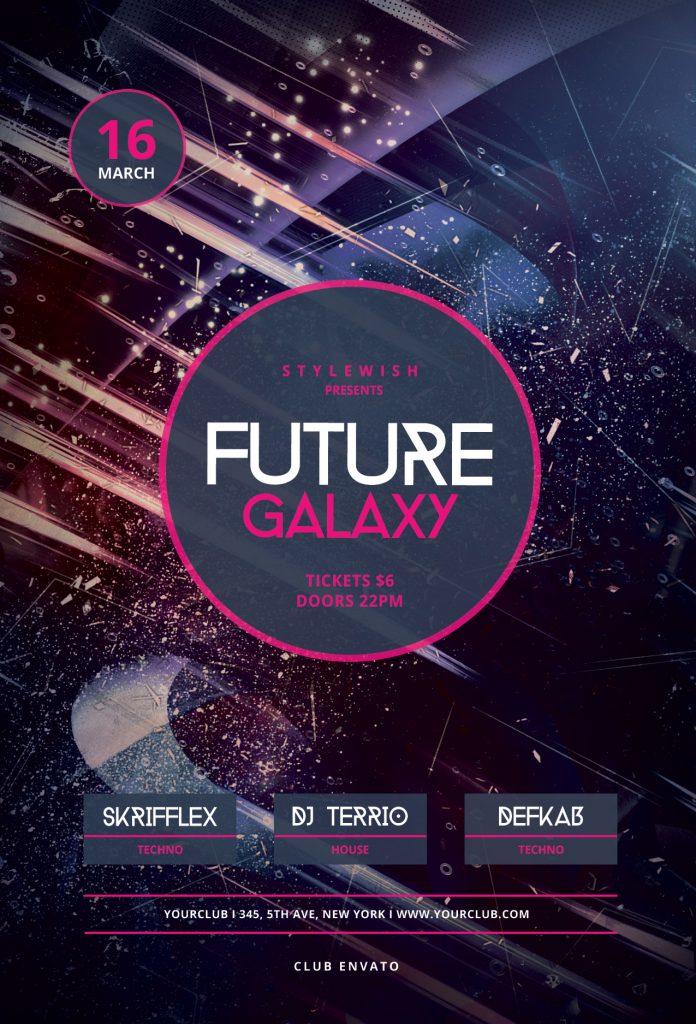 Space Flyer Templates for Photoshop • styleWish