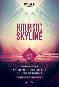 Futuristic Skyline Flyer Template