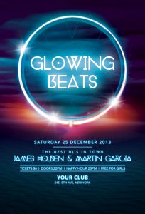 Glowing Beats Flyer Template