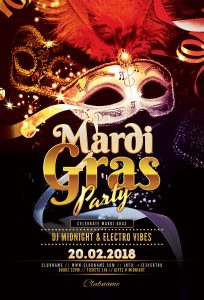 Mardi Gras Party Flyer Template
