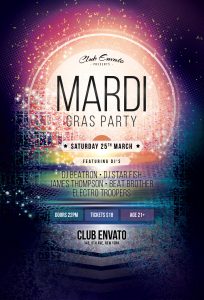 Mardi Gras Party Flyer Template