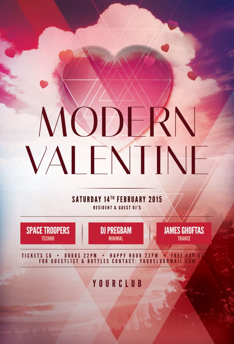 Modern Valentine Flyer Template
